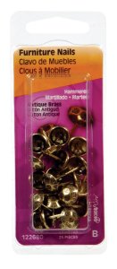 (image for) No. 9 Antique Brass Brass Double Point Tacks 25 pk