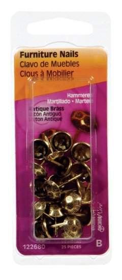 (image for) No. 9 Antique Brass Brass Double Point Tacks 25 pk