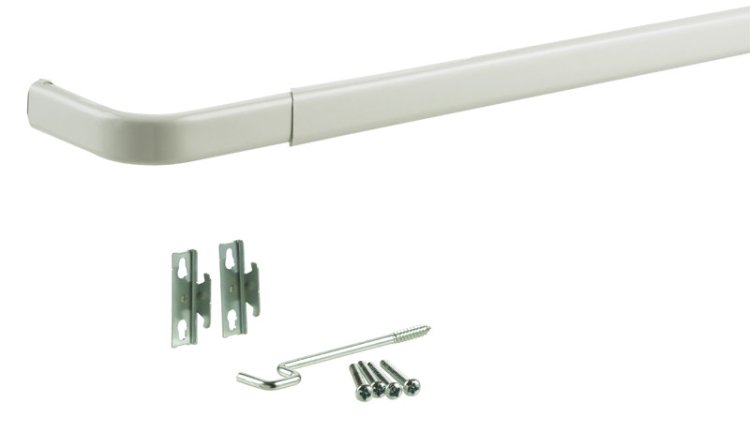 (image for) Enamel White Curtain Rod 48 in. L x 86 in. L