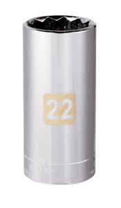 (image for) 22 mm x 3/8 in. drive Metric 12 Point Deep Socket 1 pc