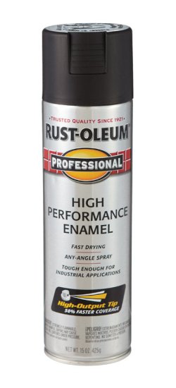 (image for) Rust-Oleum Professional Flat Black Spray Paint 15 oz