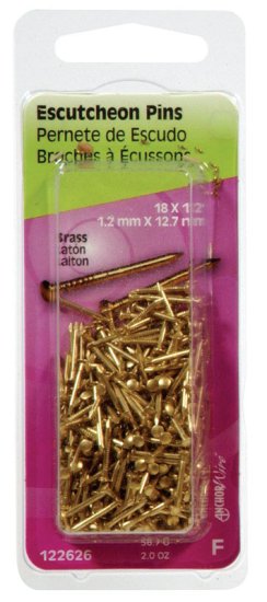 (image for) 16 Ga. x 3/4 in. L Brass Escutcheon Pins 1 pk 2 oz.