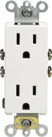 (image for) 15 amps Decora 125 volt Duplex White Outlet 5-15R 1 pk