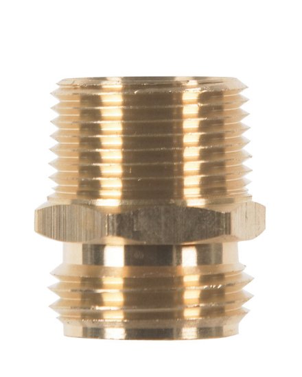 (image for) Brass 3/4 in. Dia. x 3/4 in. Dia. Hose Adapter 1 pk Yellow