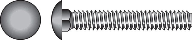 (image for) 1/4 in. Dia. x 3/4 in. L Stainless Steel Carriage Bolt 5