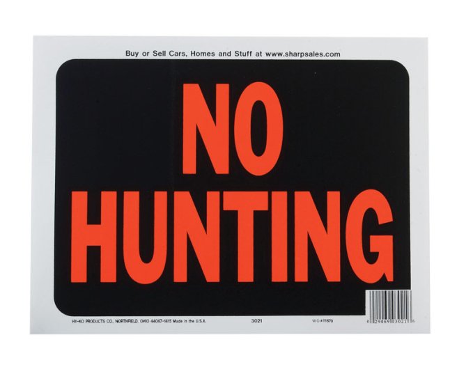 (image for) Hy-Glo English Black Informational Sign 8.5 in. H x 12 in.