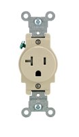 (image for) 20 amps 125 V Single Ivory Outlet 5-20R 1 pk
