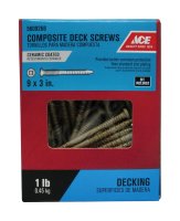 (image for) No. 9 x 3 in. L Square Pan Head Ceramic Coated Composite Dec