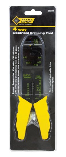 (image for) 8 in. 4 Way Electrical Crimping Tool Yellow 1 pk