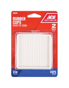 (image for) Rubber Caster Cup White Square 3 in. W x 3 in. L 2 pk