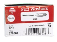 (image for) Zinc-Plated Steel 7/16 in. USS Flat Washer 50 pk