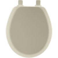 (image for) Never Loosens Round Bone Molded Wood Toilet Seat