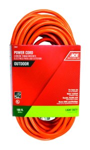 (image for) Indoor and Outdoor 100 ft. L Orange Extension Cord 16/3 SJTW