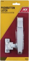 (image for) White White Steel Push Button Latch 1 pk