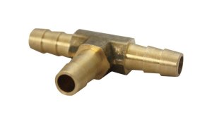 (image for) Brass 1/4 in. Dia. x 1/4 in. Dia. Tee Connector 1 pk Yellow
