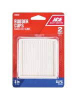 (image for) Rubber Caster Cup White Square 3 in. W x 3 in. L 2 pk