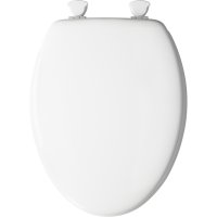 (image for) Elongated White Molded Wood Toilet Seat Lift Off