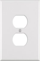 (image for) White 1 gang Plastic Duplex Outlet Wall Plate Jumbo