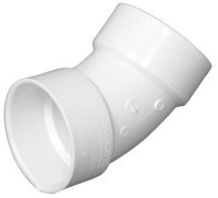 (image for) Schedule 40 3 in. Hub x 3 in. Dia. Hub PVC 45 Deg
