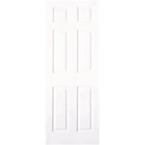 (image for) 30 in. x 80 in. Textured 6-Panel Primed White Hollow Core Compos