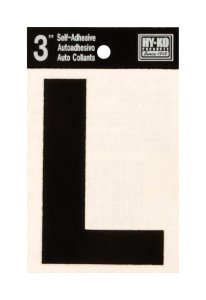 (image for) 3 in. Black Vinyl Self-Adhesive Letter L 1 pc.