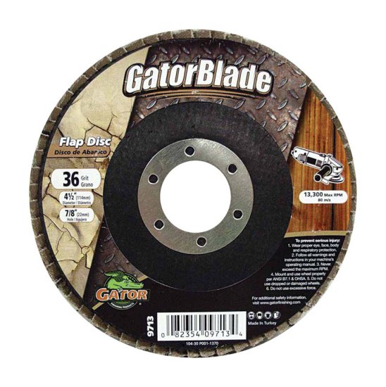 (image for) 4-1/2 in. D X 7/8 in. Zirconia Aluminum Oxide Flap Disc 36 Grit
