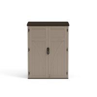 (image for) Suncast 4 ft. x 2 ft. Resin Vertical Pent Storage Shed with Floo