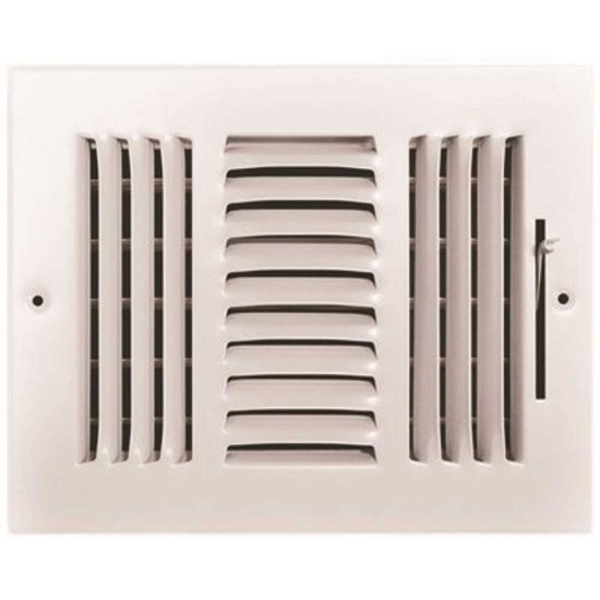 (image for) 8 in. x 6 in. 3-Way Steel Wall/Ceiling Register
