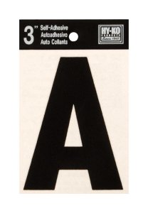 (image for) 3 in. Black Vinyl Self-Adhesive Letter A 1 pc.