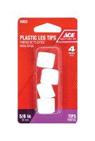 (image for) Plastic Leg Tip White Round 5/8 in. W 4 pk