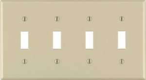 (image for) Ivory 4 gang Thermoset Plastic Toggle Wall Plate 1 pk