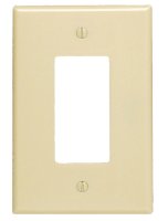 (image for) Ivory 1 gang Plastic GFCI/Rocker Wall Plate 1 pk