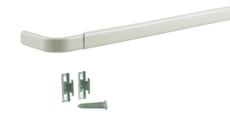 (image for) Enamel White Curtain Rod 28 in. L x 48 in. L