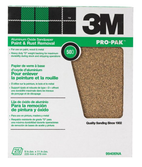 (image for) Pro-Pak 11 in. L x 9 in. W 50 Grit Aluminum Oxide Sandpaper 2
