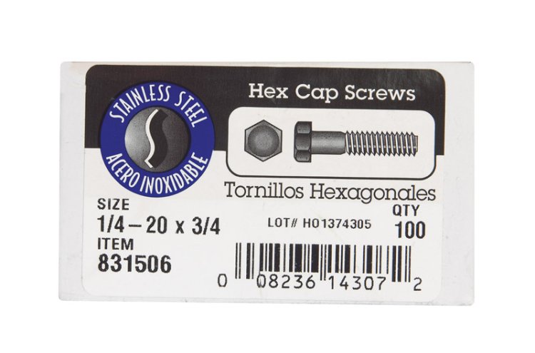 (image for) 1/4-20 in. Dia. x 3/4 in. L Stainless Steel Hex Head Cap