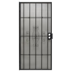 (image for) Precision 81-3/4 in. H x 32 in. W Regal Black Steel Security Doo