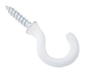 (image for) National Hardware Vinyl Coated White Steel 3/4 in. L Cup Hook 10