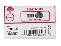 (image for) 7/16 in. Zinc-Plated Steel SAE Hex Nut 50 pk