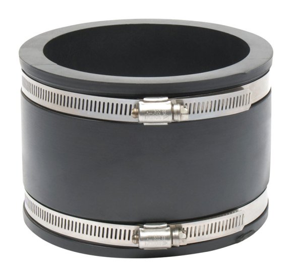 (image for) Schedule 40 4 in. Hub x 4 in. Dia. Hub PVC Flexible Coupl