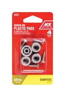 (image for) Plastic Bumper Pads Gray Round 5/8 in. W 4 pk