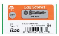 (image for) 1/4 in. x 1 in. L Hex Hot Dipped Galvanized Steel Lag Sc