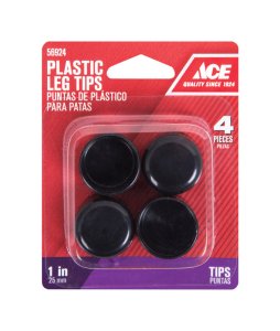 (image for) Plastic Leg Tip Black Round 1 in. W 4 pk