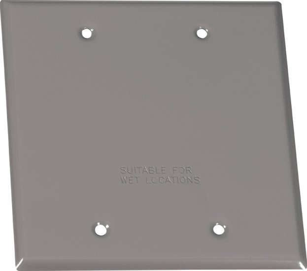 (image for) Electric Square Steel 2 gang Flat Box Cover For Wet Locati