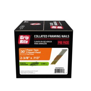 (image for) Grip-Rite 2-3/8 in. Angled Strip Hot-Dip Galvanized Framing Nail