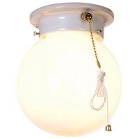 (image for) 6 in. Globe Ceiling Fixture with Pull Chain White