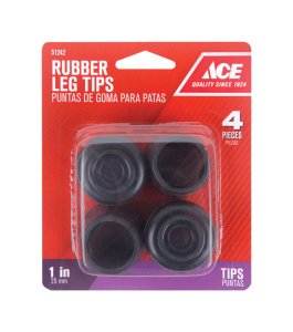 (image for) Rubber Leg Tip Black Round 1 in. W 4 pk