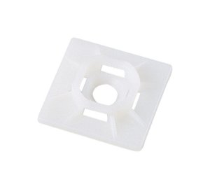 (image for) 1 in. L White Cable Tie Mounting Base 5 pk