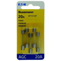 (image for) 20 amps AGC Glass Tube Fuse 5 pk