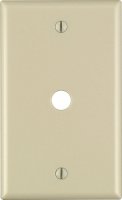 (image for) Ivory 1 gang Thermoset Plastic Cable/Telco Wall Plate 1