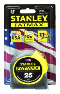 (image for) 25 ft. L x 1.25 in. W Tape Measure Black/Yellow 1